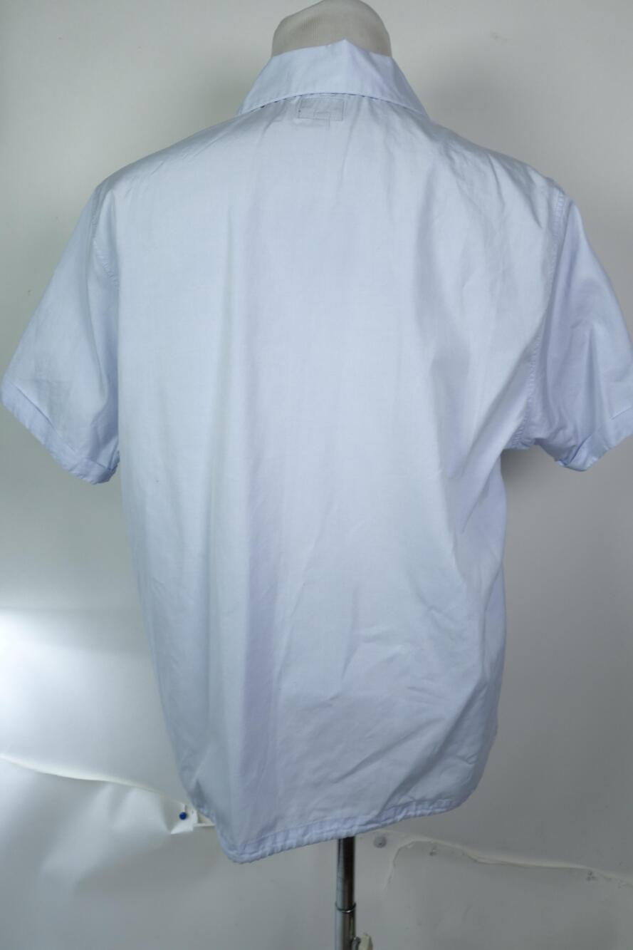 NOAH Shirt Button Up Short Sleeve Light Blue Cotton Drawstring Hem Men Size L